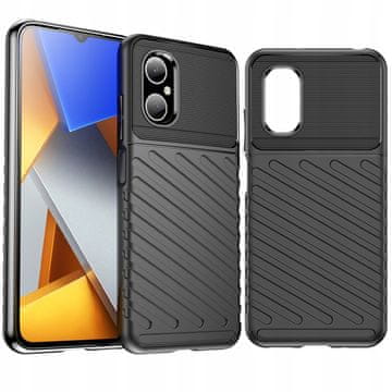 HURTEL Silikonski ovitek Thunder za Xiaomi Poco M4 5G, črn