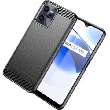 1 to 3 Hurtel Carbon Ovitek Za Realme C35 Silikonski Ovitek Fleks