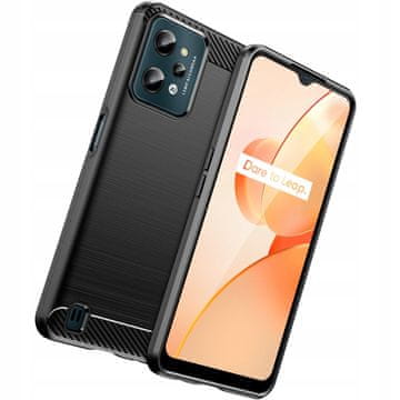 HURTEL Ovitek Carbon Case za Realme C31, iz fleksibilnega silikona, črne barve