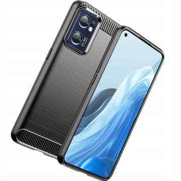 HURTEL Silikonski karbonski ovitek za Realme Narzo 50 5G, črne barve