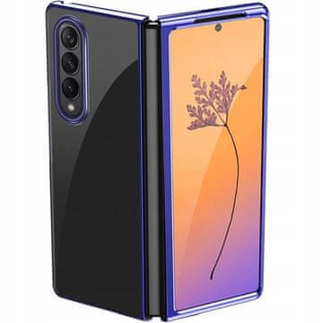 HURTEL Ovitek za Samsung Galaxy Z Fold 4 s kovinskim okvirjem, moder