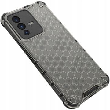 HURTEL Oklepno ohišje Honeycomb z gel okvirjem za Vivo V23 5G črne barve