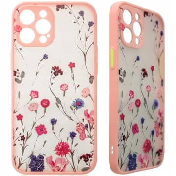 HURTEL Dizajnerski ovitek za iPhone 12 Pro Max z roza cvetjem