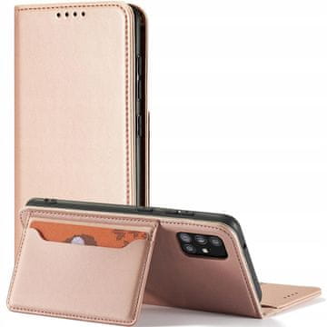HURTEL Magnetni ovitek za kartice za Samsung Galaxy A12 5G, ovitek, denarnica, držalo za kartice, stojalo, roza