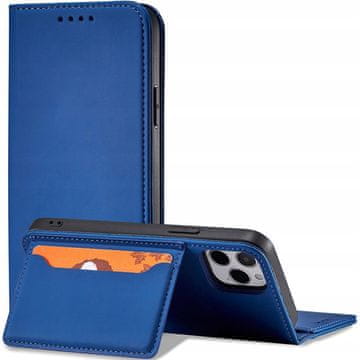 HURTEL Magnetni ovitek za kartice za iPhone 12 Pro Max ovitek, denarnica, stojalo, modra barva