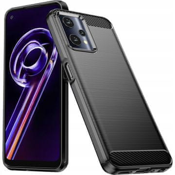 HURTEL Fleksibilen ovitek Carbon Case za Realme 9 Pro, črne barve