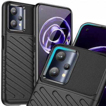 HURTEL Fleksibilen oklepni ovitek Thunder Case za Realme 9 Pro, črne barve