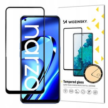 WOZINSKY Wozinsky Super Durable Full Glue kaljeno steklo zaščitno folijo za zaslon z okvirjem, primerno za Realme Narzo 50A, črno