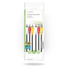 Nedis Kompozitni video kabel | 3x RCA moški | 3x RCA moški | Ponikljano | 480p | 3,00 m | Okrogla | PVC | Črna | Plastična vrečka 