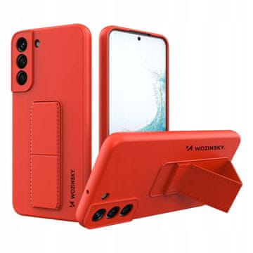 WOZINSKY Silikonski ovitek Wozinsky Kickstand Case s stojalom za Samsung Galaxy S22+, rdeč