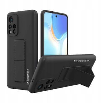 WOZINSKY Silikonski ovitek Wozinsky Kickstand Case s stojalom za Xiaomi Redmi 10, črn