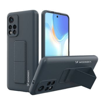 WOZINSKY Silikonski ovitek Wozinsky Kickstand Case s stojalom za Xiaomi Poco M4 Pro 5G temno moder