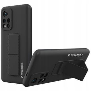 WOZINSKY Silikonski ovitek Wozinsky Kickstand Case s stojalom za Xiaomi Redmi Note 11S / Note 11 črne barve