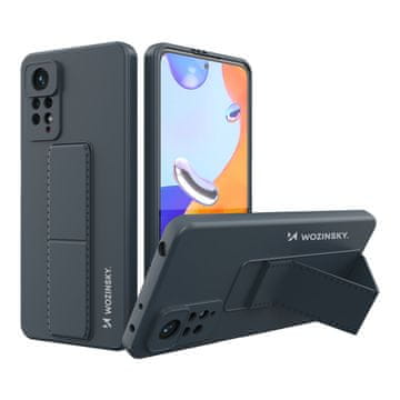 WOZINSKY Silikonski ovitek Wozinsky Kickstand Case s stojalom za Xiaomi Redmi Note 11 Pro temno moder