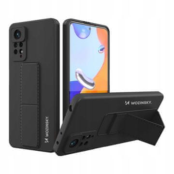 WOZINSKY Silikonski ovitek Wozinsky Kickstand Case s stojalom za Xiaomi Redmi Note 11 Pro, črn