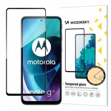 WOZINSKY Wozinsky Super Durable Full Glue kaljeno steklo zaščitno folijo za zaslon z okvirjem, primerno za Motorola Moto G71 5G, črno