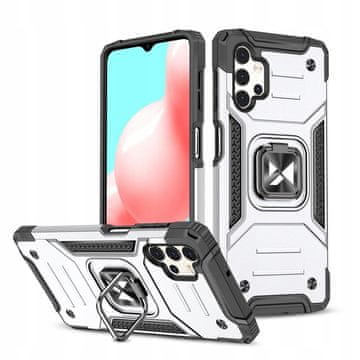 WOZINSKY Ovitek Wozinsky Ring Armor Hybrid + magnetno držalo za Samsung Galaxy A73, srebrn