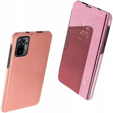 HURTEL Ovitek Clear View Flip Cover za Xiaomi Redmi Note 11 Pro+ 5G (Kitajska) / 11 Pro 5G (Kitajska) / Mi11i HyperCharge / Poco X4 NFC 5G roza