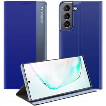 HURTEL Nov preklopni ovitek Sleep Case s funkcijo stojala za Samsung Galaxy S22+ (S22 Plus) modre barve