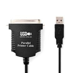 Nedis Vzporedni kabel | USB-A moški | Centronics 36-polni moški | Ponikljano | 2,00 m | Okrogla | PVC | ovojnica 