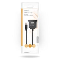 Nedis Vzporedni kabel | USB-A moški | Centronics 36-polni moški | Ponikljano | 2,00 m | Okrogla | PVC | ovojnica 