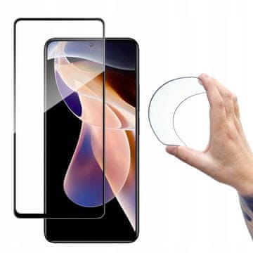 WOZINSKY kaljeno steklo s polnim okvirjem Flexi Nano Glass za Xiaomi Redmi Note 11 Pro+ / 11 Pro, prozorno