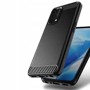 HURTEL Fleksibilen ovitek Carbon Case za OnePlus Nord N200 5G črne barve