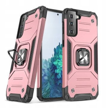 WOZINSKY Ovitek Wozinsky Ring Armor Hybrid + magnetno držalo za Samsung Galaxy S22+ (S22 Plus) roza