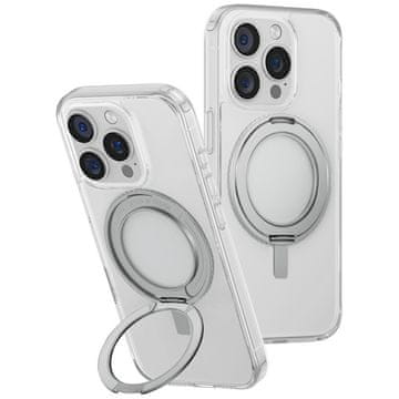 UNIQ Ovitek UNIQ Swivix za iPhone 16 Pro s 360-stopinjskim vrtljivim stojalom, prozoren