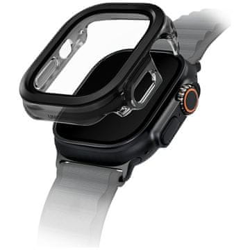 shumee Ovitek za Apple Watch Ultra UNIQ Voute iz kaljenega stekla, črne barve