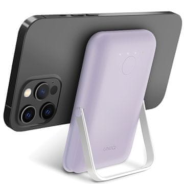 UNIQ Brezžična prenosna baterija Uniq Hoveo MagSafe 5000 mAh, USB-C, PD 20W, vijolična
