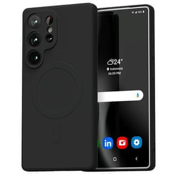 shumee Ovitek Mercury MagSafe za Samsung Galaxy S25 Ultra, črn