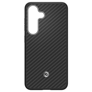 1 to 3 Samsung Ovitek Spigen Enzo Aramid Magnet Za Galaxy S25 Črno-Srebrn