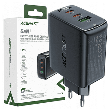 1 to 3 Acefast Polnilec 65W Za Usb-C Usb-A Pps Pd Qc4+ Hitri Polnilec Za Iphone