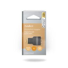 Nedis Adapter Displayport | DisplayPort moški | VGA ženski 15p | 1080p | Pozlačeno | Naravnost | Okrogla | ABS | antracit | Škatla 