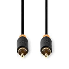 Nedis Digitalni avdio kabel | RCA Hane | RCA Hane | Guldplaterad | 2,00 m | Okrogla | PVC | Antracit | Låda 