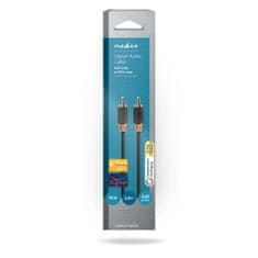 Nedis Digitalni avdio kabel | RCA Hane | RCA Hane | Guldplaterad | 2,00 m | Okrogla | PVC | Antracit | Låda 