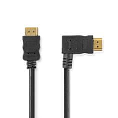 Nedis High Speed HDMI kabel med Ethernetom | Pritrjen priključek HDMI | Kontakt HDMI | 4K@30Hz | 10,2 Gbps | 1,50 m | Okrogla | PVC | Svart | Kuvert 