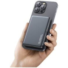 USAMS Brezžična prenosna baterija 10000mAh 20W, Usams Magnetic, Titanium