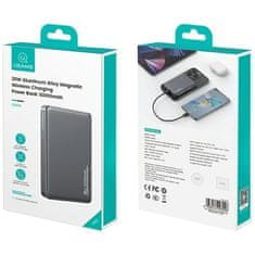 USAMS Brezžična prenosna baterija 10000mAh 20W, Usams Magnetic, Titanium