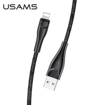 USAMS pleteni kabel U41 Lightning 3m2A črno/črno SJ397USB01 (US-SJ397) Hitro polnjenje