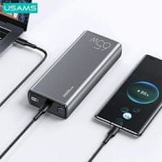 USAMS Powerbank PB59 30000mAh 65W 2xQC3.0+PD Hitro polnjenje črna/črna CMXLOGTC01 (US-CD165) + USB-C-USB-C kabel