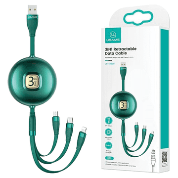 1 to 3 Usams 3V1 Kabel Za Lightning Usb-C Micro Usb 1M Za Telefone Apple Samsung