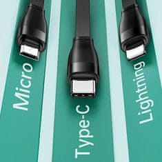 USAMS Usams kabel U69 3v1 1m modro/modro (lightning/microUSB/USB-C) SJ508USB02 (US-SJ508)