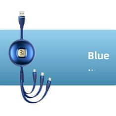 USAMS Usams kabel U69 3v1 1m modro/modro (lightning/microUSB/USB-C) SJ508USB02 (US-SJ508)