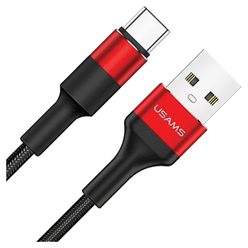 USAMS Usams U5 2A USB-C pleteni kabel rdeč/rdeč 1,2 m SJ221TC02 (US-SJ221)