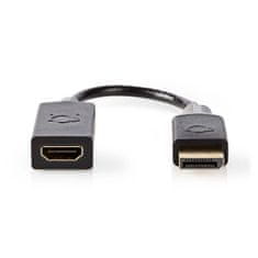Nedis Displayport kabel | DisplayPort moški | Priključek HDMI | 4K@30Hz | Pozlačeno | 0,20 m | Okrogla | PVC | antracit | Škatla 