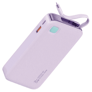 USAMS Usams prenosna baterija z zložljivim kablom Lightning 10000 mAh PD 20W hitro polnjenje XY serija vijolična 10KCD22503 (US-CD225)
