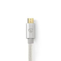 Nedis USB kabel | USB 2.0 | USB-C moški | USB Micro-B moški | 10 W | 480 Mbps | Pozlačeno | 2,00 m | Okrogla | Pleten/najlon | Aluminij | Škatla s pokritim oknom 