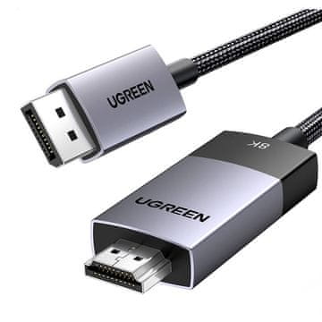 1 to 3 Kabel Ugreen Dp115 Displayport Na Hdmi, 8K 60Hz, 2M (Črn)